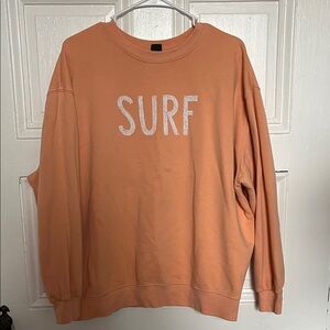 Surf Graphic Crewneck Sweatshirt - Peach